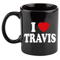 I Heart Love Travis 11oz C Handle Ceramic Mug