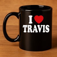 I Heart Love Travis 11oz C Handle Ceramic Mug