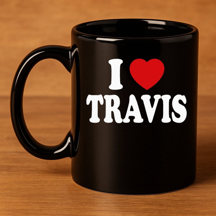 I Heart Love Travis 11oz C Handle Ceramic Mug