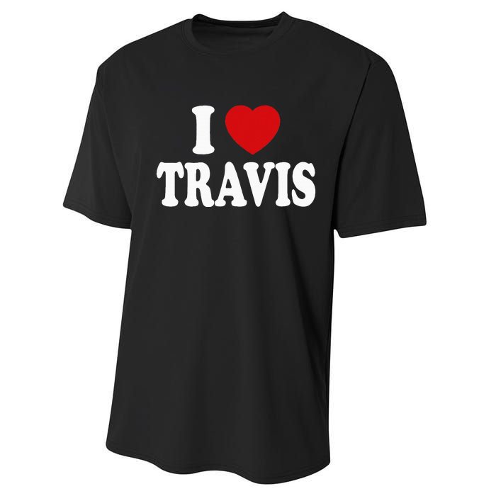 I Heart Love Travis Performance Sprint T-Shirt