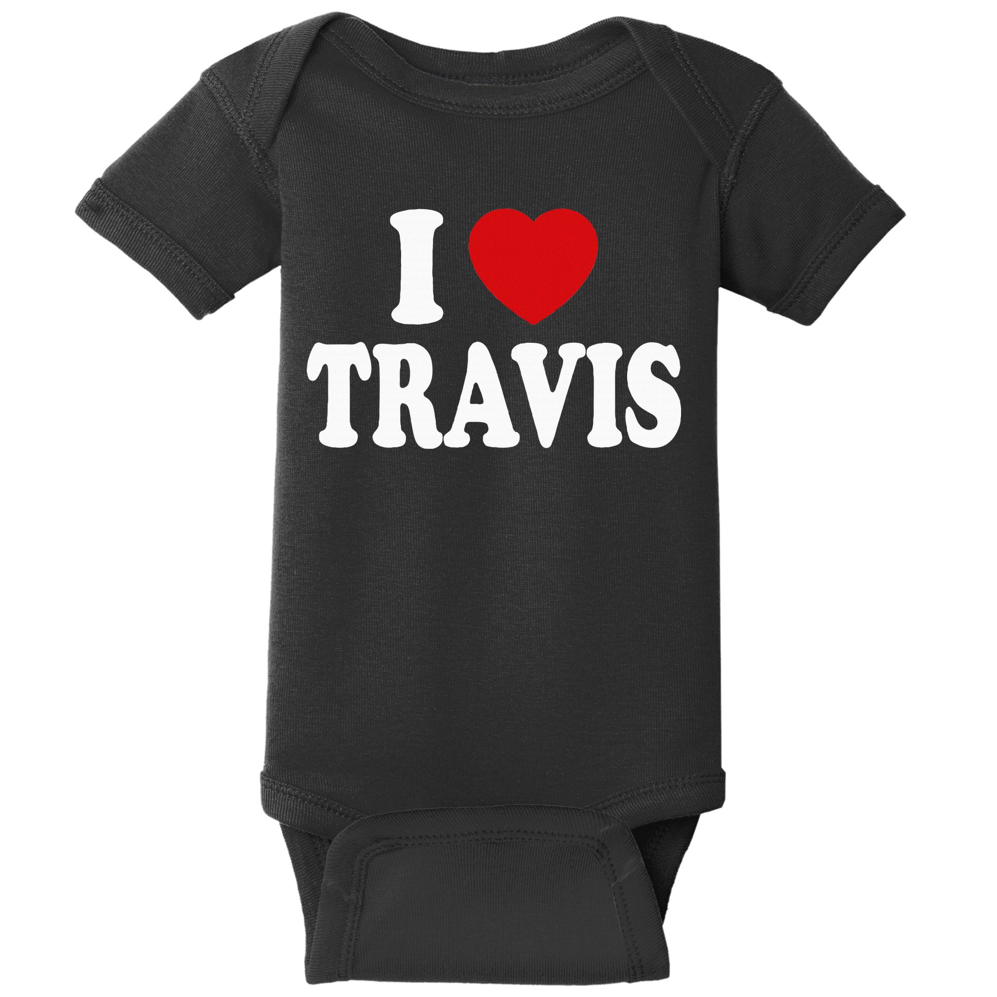 I Heart Love Travis Baby Bodysuit