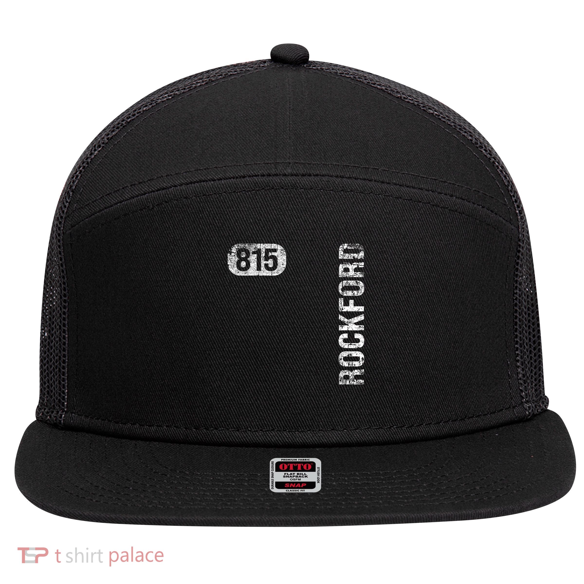 Il Hometown Love Retro Souvenir Rockford Illinois 815 Area Code Vintage Retro 7 Panel Mesh Trucker Snapback Hat