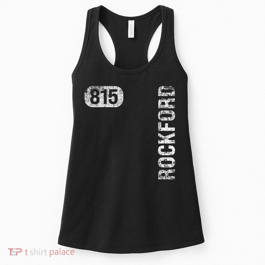 Il Hometown Love Retro Souvenir Rockford Illinois 815 Area Code Vintage Retro Womens Tank Top