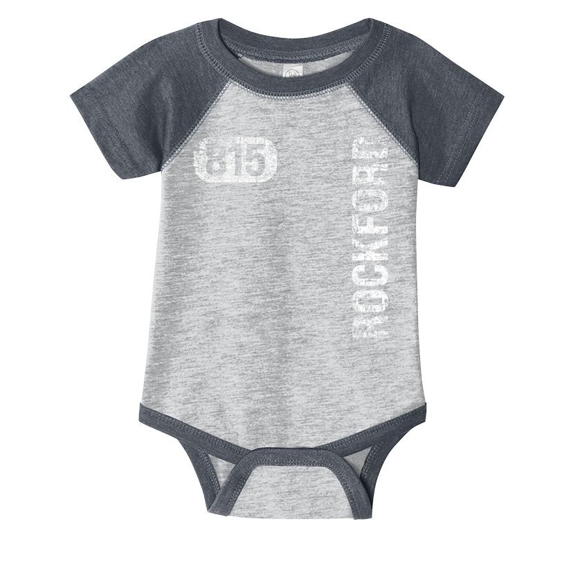 Il Hometown Love Retro Souvenir Rockford Illinois 815 Area Code Vintage Retro Infant Baby Jersey Bodysuit