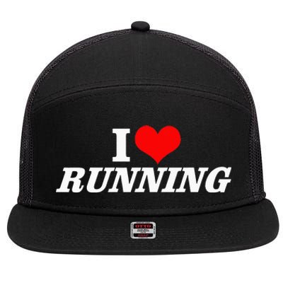 I Heart Love Running Great Gifts For Runner Unisex 7 Panel Mesh Trucker Snapback Hat