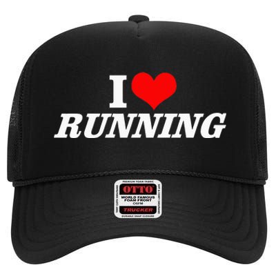 I Heart Love Running Great Gifts For Runner Unisex High Crown Mesh Back Trucker Hat