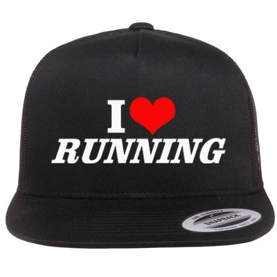 I Heart Love Running Great Gifts For Runner Unisex Flat Bill Trucker Hat