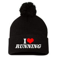 I Heart Love Running Great Gifts For Runner Unisex Pom Pom 12in Knit Beanie