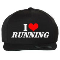 I Heart Love Running Great Gifts For Runner Unisex Wool Snapback Cap