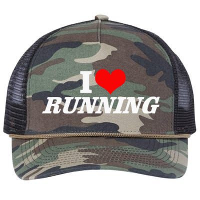 I Heart Love Running Great Gifts For Runner Unisex Retro Rope Trucker Hat Cap