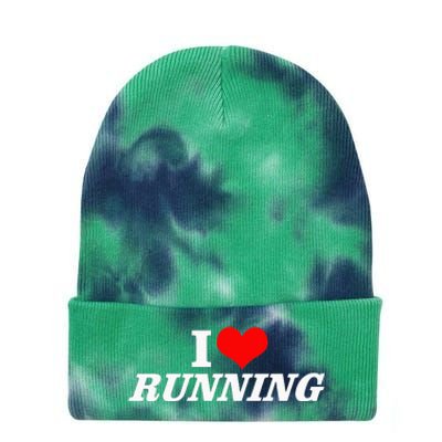 I Heart Love Running Great Gifts For Runner Unisex Tie Dye 12in Knit Beanie