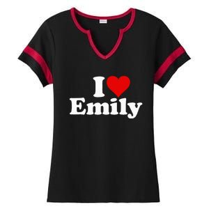 I Heart Love Emily Ladies Halftime Notch Neck Tee