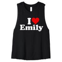 I Heart Love Emily Women's Racerback Cropped Tank