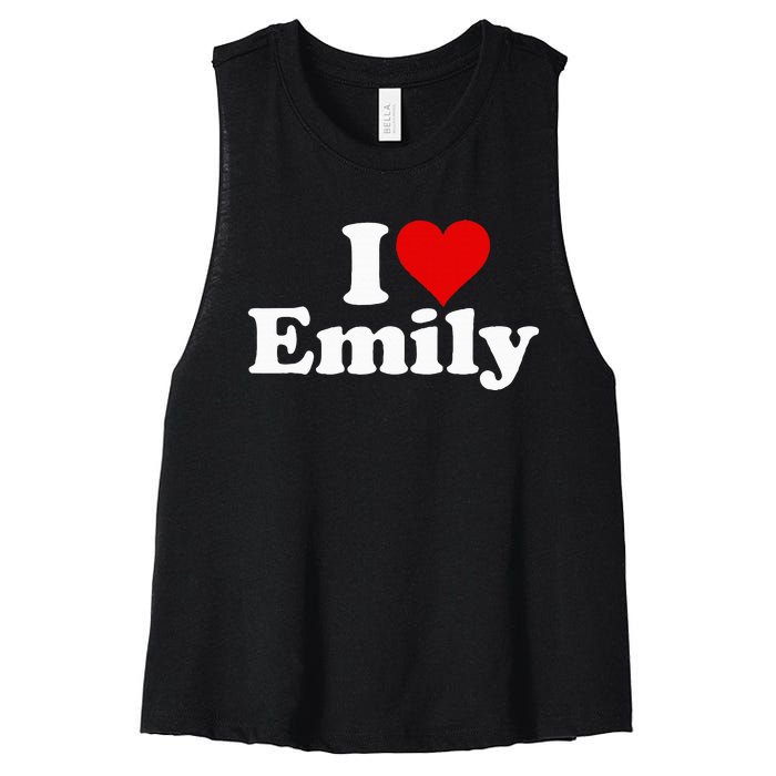 I Heart Love Emily Women's Racerback Cropped Tank