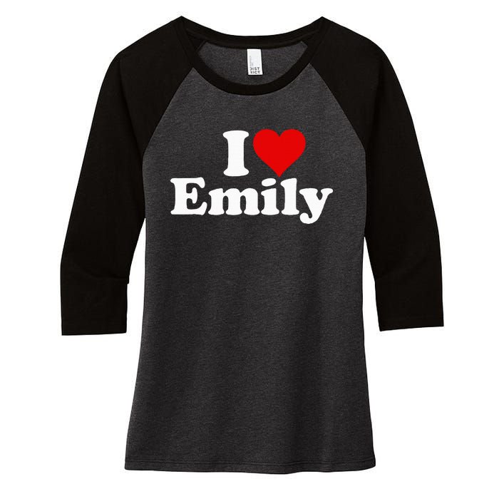 I Heart Love Emily Women's Tri-Blend 3/4-Sleeve Raglan Shirt