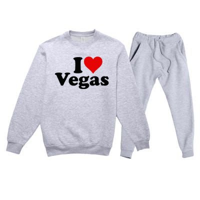 I Heart Love Las Vegas Nevada Premium Crewneck Sweatsuit Set