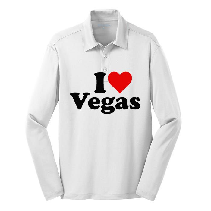 I Heart Love Las Vegas Nevada Silk Touch Performance Long Sleeve Polo