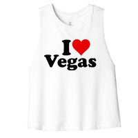 I Heart Love Las Vegas Nevada Women's Racerback Cropped Tank