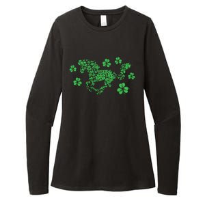 Irish Horse Lover Horseback Riding Equestrian Rider Shamrock Gift Womens CVC Long Sleeve Shirt