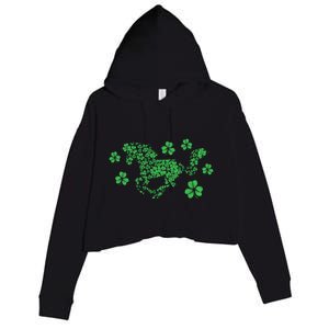 Irish Horse Lover Horseback Riding Equestrian Rider Shamrock Gift Crop Fleece Hoodie