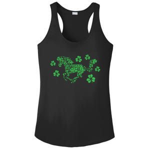 Irish Horse Lover Horseback Riding Equestrian Rider Shamrock Gift Ladies PosiCharge Competitor Racerback Tank