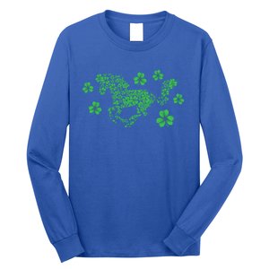 Irish Horse Lover Horseback Riding Equestrian Rider Shamrock Gift Long Sleeve Shirt