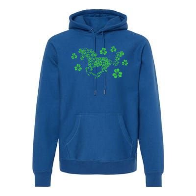 Irish Horse Lover Horseback Riding Equestrian Rider Shamrock Gift Premium Hoodie