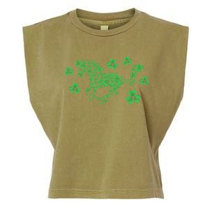 Irish Horse Lover Horseback Riding Equestrian Rider Shamrock Gift Garment-Dyed Women's Muscle Tee