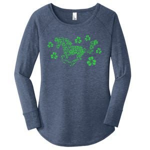 Irish Horse Lover Horseback Riding Equestrian Rider Shamrock Gift Women's Perfect Tri Tunic Long Sleeve Shirt