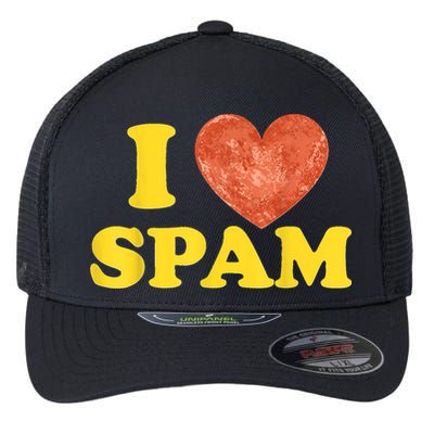 I Heart Love Spam Canned Cooked Pork Food Lover Spam Flexfit Unipanel Trucker Cap