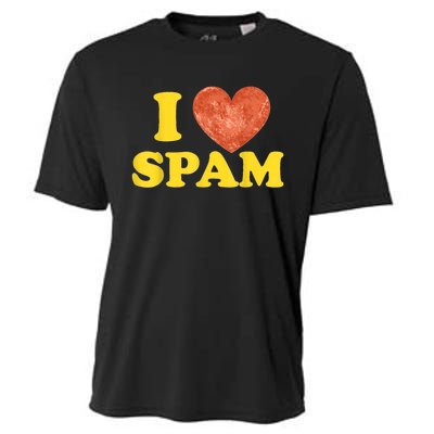 I Heart Love Spam Canned Cooked Pork Food Lover Spam Cooling Performance Crew T-Shirt