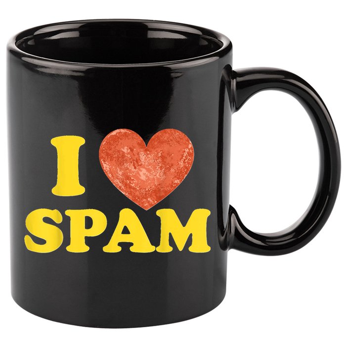 I Heart Love Spam Canned Cooked Pork Food Lover Spam 11oz C Handle Ceramic Mug