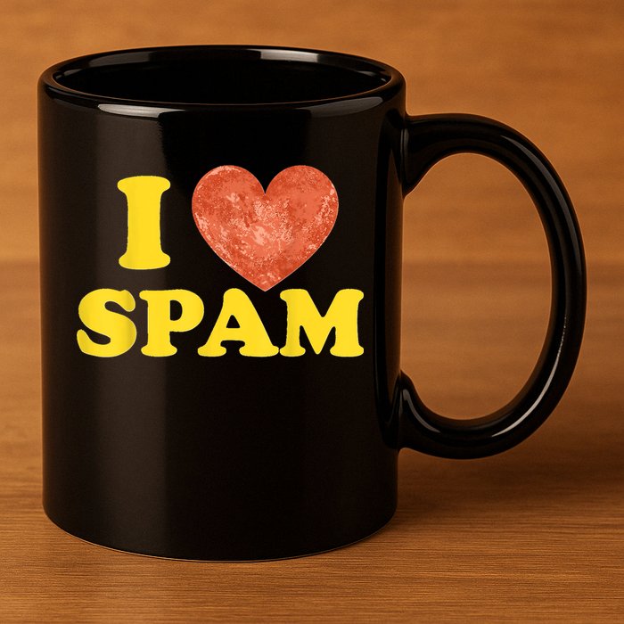 I Heart Love Spam Canned Cooked Pork Food Lover Spam 11oz C Handle Ceramic Mug