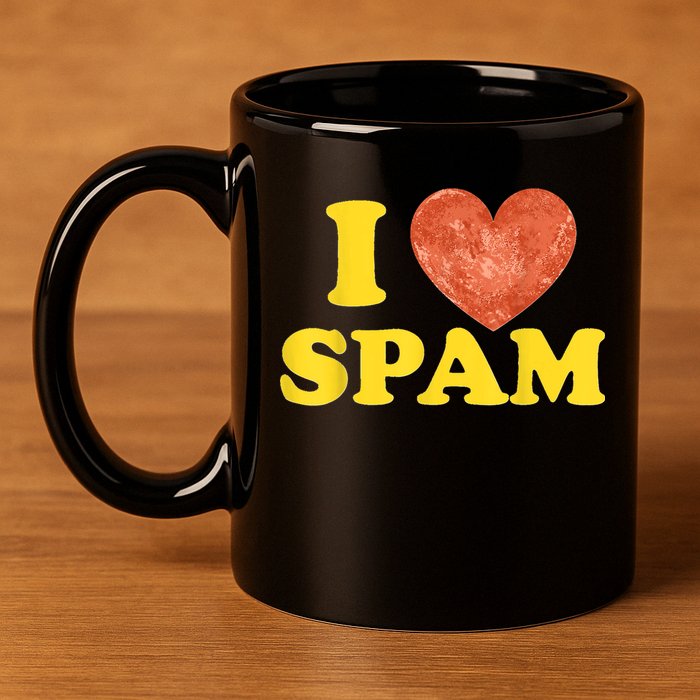 I Heart Love Spam Canned Cooked Pork Food Lover Spam 11oz C Handle Ceramic Mug