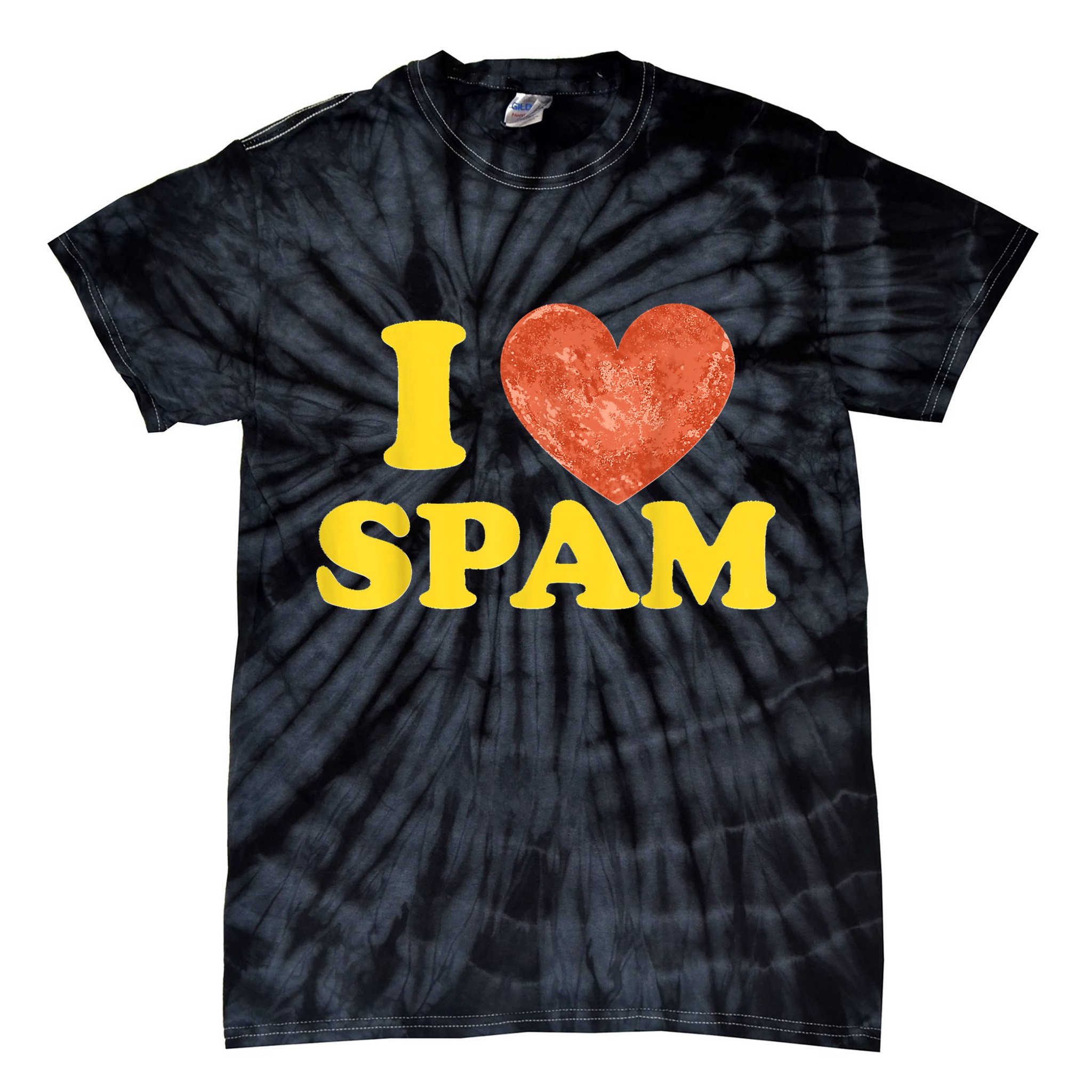 I Heart Love Spam Canned Cooked Pork Food Lover Spam Tie-Dye T-Shirt