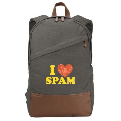 I Heart Love Spam Canned Cooked Pork Food Lover Spam Cotton Canvas Backpack
