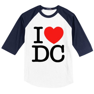 I Heart Love Washington WA DC Classic Font Baseball Sleeve Shirt