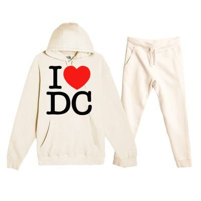 I Heart Love Washington WA DC Classic Font Premium Hooded Sweatsuit Set