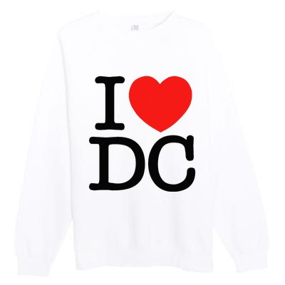 I Heart Love Washington WA DC Classic Font Premium Crewneck Sweatshirt