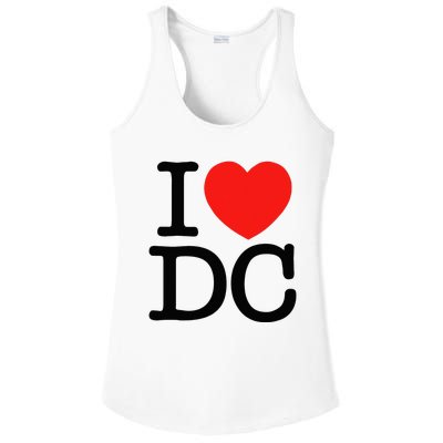 I Heart Love Washington WA DC Classic Font Ladies PosiCharge Competitor Racerback Tank