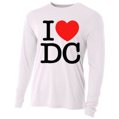 I Heart Love Washington WA DC Classic Font Cooling Performance Long Sleeve Crew