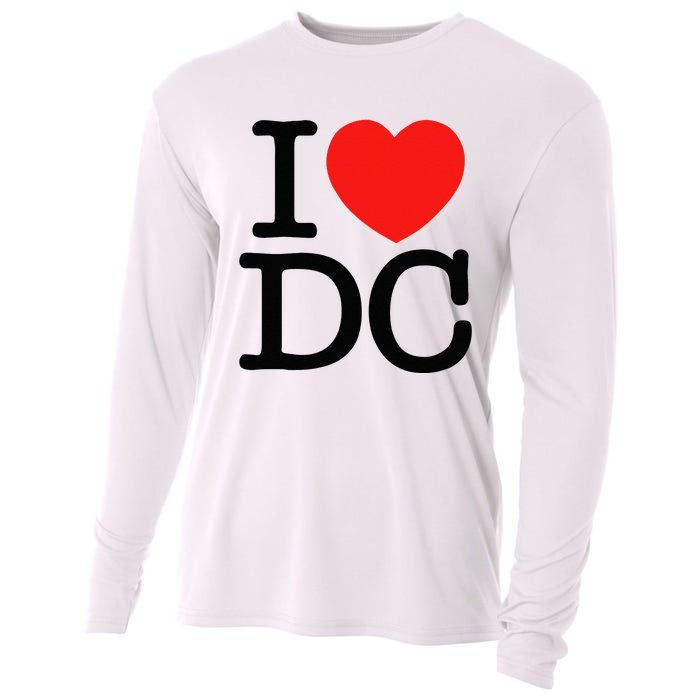 I Heart Love Washington WA DC Classic Font Cooling Performance Long Sleeve Crew