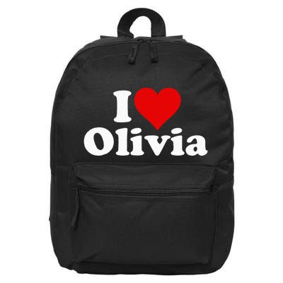 I Heart Love Olivia Olive 16 in Basic Backpack