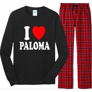 I Heart (Love) Paloma Cute Matching Couple Spouse Married Gift Long Sleeve Pajama Set