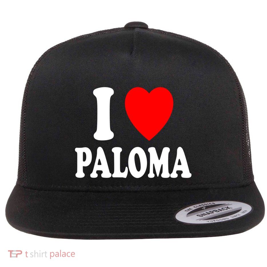 I Heart (Love) Paloma Cute Matching Couple Spouse Married Gift Flat Bill Trucker Hat