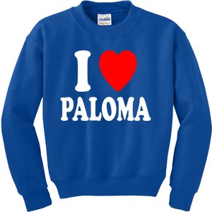 I Heart (Love) Paloma Cute Matching Couple Spouse Married Gift Kids Sweatshirt