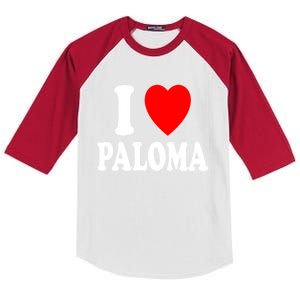 I Heart (Love) Paloma Cute Matching Couple Spouse Married Gift Kids Colorblock Raglan Jersey