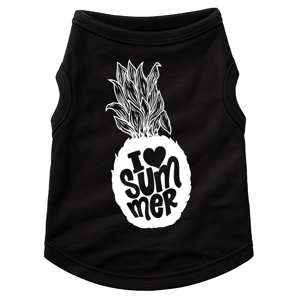 I Heart (Love) Summer Pineapple Doggie Tank