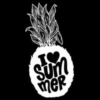 I Heart (Love) Summer Pineapple Drawstring Bag