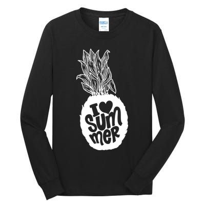I Heart (Love) Summer Pineapple Tall Long Sleeve T-Shirt